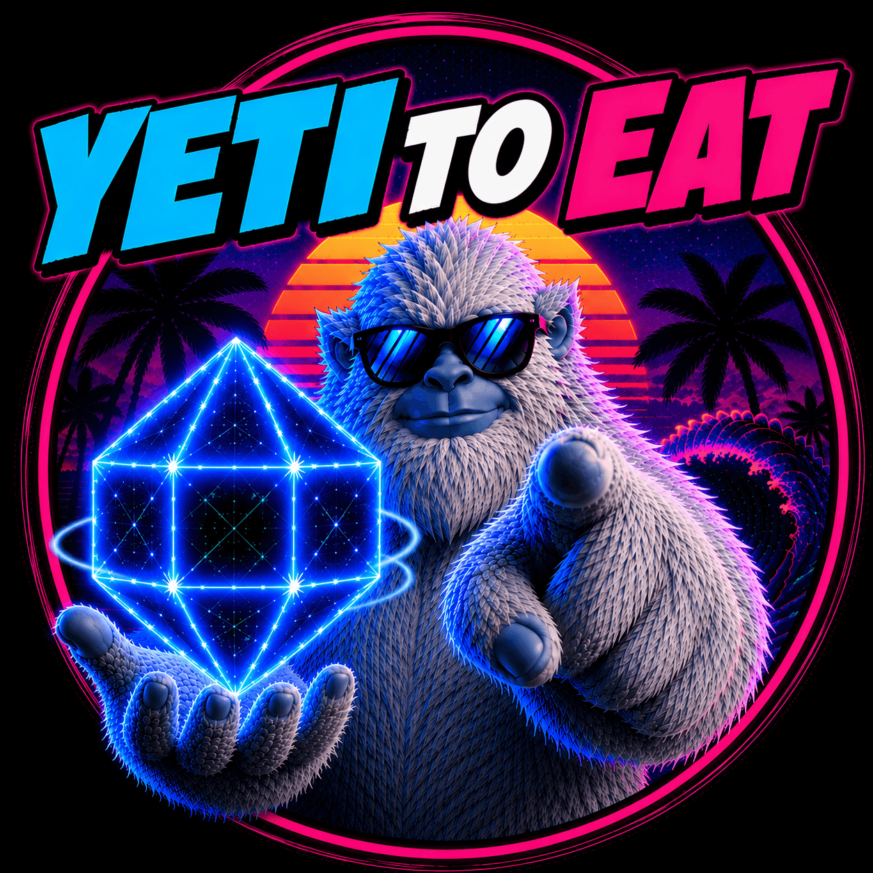 image shows Yeti To Eat character holding magic cube