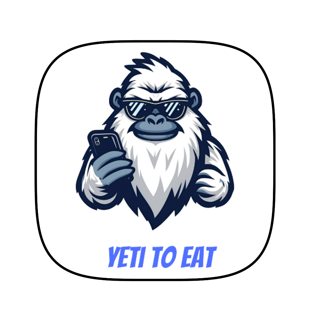 image shows Yeti To Eat logo for the restaurant finder app